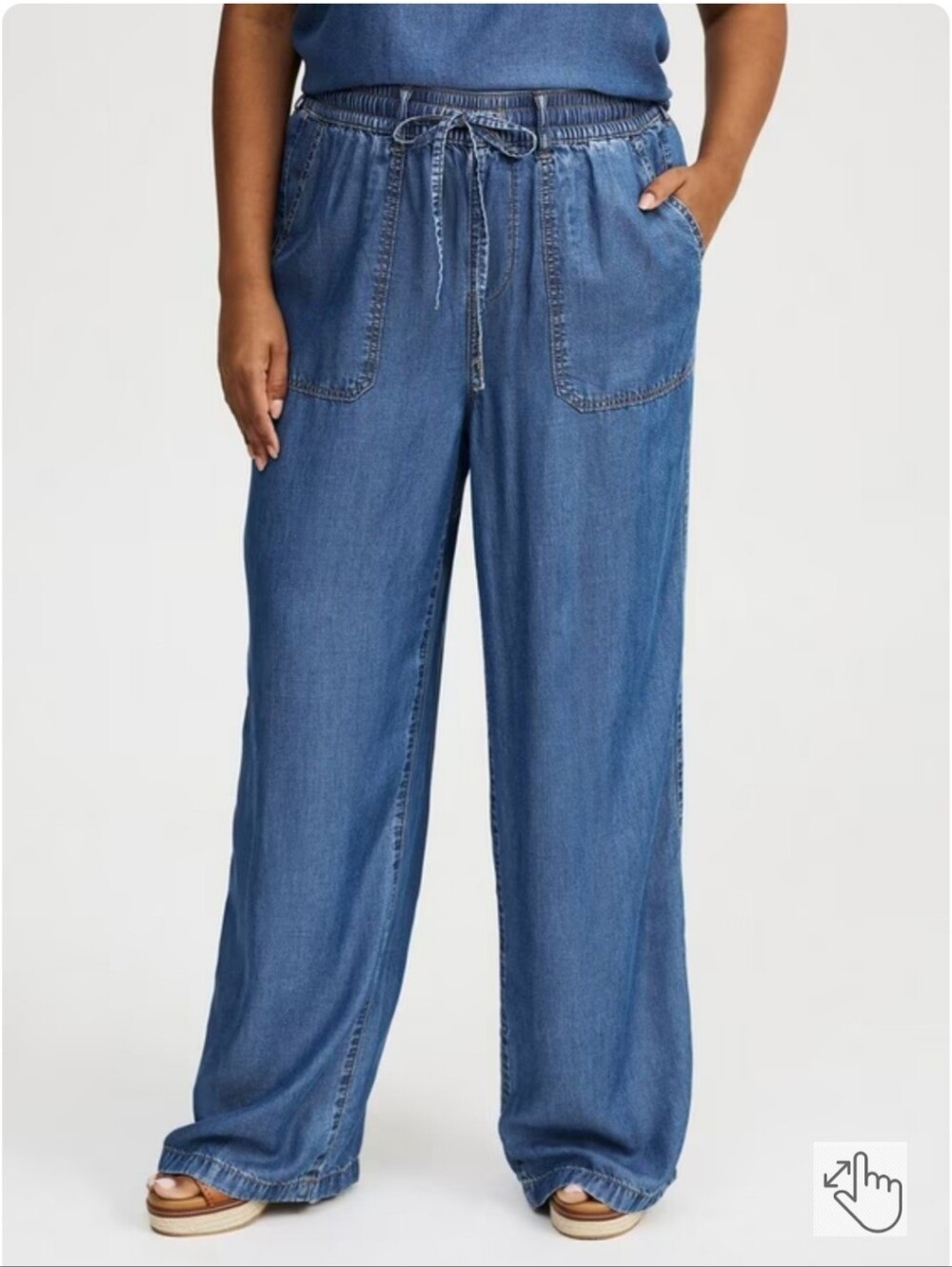 Torrid Pull On Lightweight Denim Jeans Size 3R High Rise Chambray Plus Size 3X - Picture 5 of 13